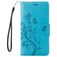 Mobigear Flowers Housse iPhone 8 Etui Porte-Monnaie - Bleu
