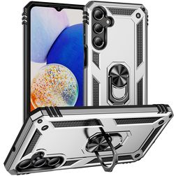 Mobigear Armor ring Samsung Galaxy A16 Plastique rigide Coque arrière Antichoc avec bague de maintien - Argent