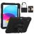 Mobigear SureGrip Coque iPad 10 (2022) Coque Arrière Rigide Antichoc + Porte-crayon + Bandoulière + Support Amovible - Noir