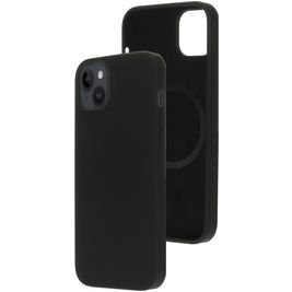 Mobiparts Coque iPhone 14 Plus MagSafe Coque arrière en Silicone - Noir