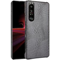 Mobigear Croco Coque Sony Xperia 1 III Coque arrière Rigide - Noir