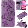 Mobigear Butterfly Housse iPhone 16 Etui Porte-Monnaie - Violet