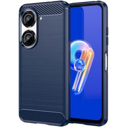 Mobigear Brushed Slim Coque ASUS Zenfone 10 Coque arrière en TPU Souple - Bleu