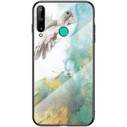 Mobigear Marble Glass Coque Huawei P40 Lite E Coque arrière en Verre trempé - Colombe