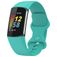 Mobigear Sport Dual Bracelet Silicone Fitbit Charge 5 Fermeture à clou et passant - Turquoise