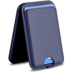 Mobigear Wallet Stand Porte-cartes - 3 cartes - Compatible MagSafe - Bleu