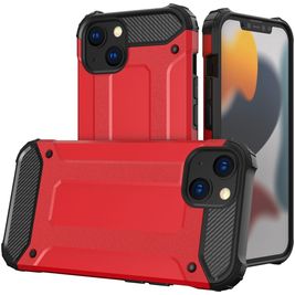 Mobigear Outdoor Coque iPhone 16 Coque arrière Rigide Anti-Chocs - Rouge