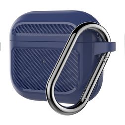 Mobigear Carbon Coque Apple AirPods 3 Coque en Silicone Souple - Bleu