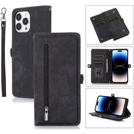 Mobigear Zipper Housse iPhone 14 Pro Max Etui Porte-Monnaie - Noir Mobigear Zipper Housse iPhone 14 Pro Max Etui Porte-Monnaie - Noir
