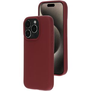 Mobiparts Coque iPhone 15 Pro Coque arrière en Silicone - Plum Red