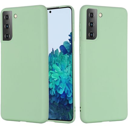 Mobigear Rubber Touch Coque Samsung Galaxy S21 Coque arrière en Silicone - Vert