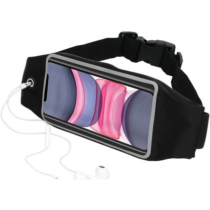 Mobiparts Comfort Fit Belt Brassard Téléphone iPhone 11 Ceinture Coque de Sport en Neoprène - Noir