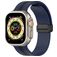 Mobigear Stripe Mag Bracelet Silicone Apple Watch Fermeture magnétique - 49/46/45/44 mm - Noir / Dark Blue