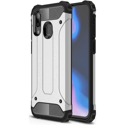 Mobigear Outdoor Samsung Galaxy A40 Plastique rigide Coque arrière Antichoc - Argent