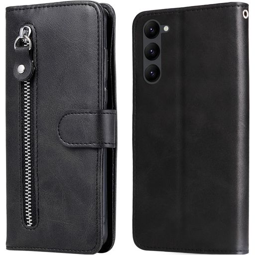 Mobigear Zipper Housse Samsung Galaxy S23 Plus Etui Porte-Monnaie - Noir