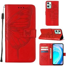 Mobigear Butterfly Housse Realme 9 5G Etui Porte-Monnaie - Rouge