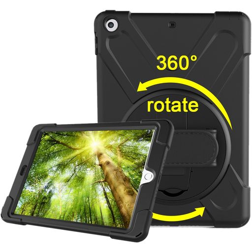 Mobigear SureGrip XGuard Coque iPad 6 (2018) Coque Arrière Rigide Antichoc + Support Amovible - Noir