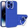 Mobigear Cube Coque iPhone 14 Pro Max Coque arrière Rigide avec Support Amovible - Bleu