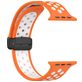 Mobigear Sport Plus Mag Bracelet Silicone Apple Watch Fermeture magnétique - 42/41/40/38 mm - Blanc / Orange