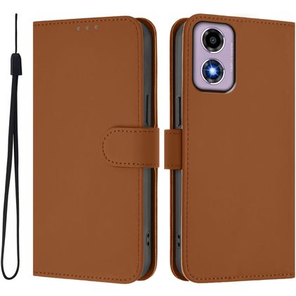 Mobigear Urban Wallet Housse Motorola Moto G04 Etui Porte-Monnaie - Marron