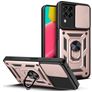 Mobigear Armor Ring Cam Slide Coque Samsung Galaxy M53 Coque arrière Rigide Anti-Chocs avec Anneau-Support - Rose doré