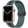 Mobigear Stripe Mag Bracelet Silicone Apple Watch Fermeture magnétique - 42/41/40/38 mm - Noir / Vert