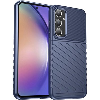 Mobigear Groove Samsung Galaxy A55 TPU souple Coque arrière - Bleu