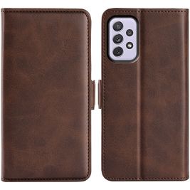 Mobigear Slim Magnet Housse Samsung Galaxy A73 Etui Porte-Monnaie - Marron