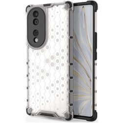 Mobigear Honeycomb Coque HONOR 70 Coque arrière Rigide Anti-Chocs - Blanc