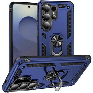 Mobigear Armor ring Coque Samsung Galaxy S26 Ultra Coque arrière Rigide Anti-Chocs avec Anneau-Support - Bleu