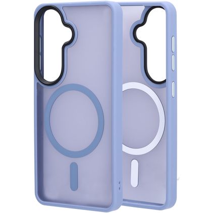 Mobiparts Hardcover Samsung Galaxy S26 MagSafe Plastique rigide Coque arrière - Satin Ligth Blue