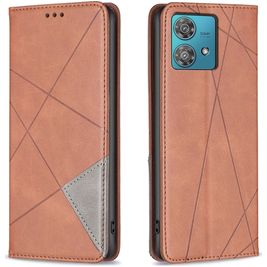 Mobigear Rhombus Slim Housse Motorola Edge 40 Neo Etui - Marron