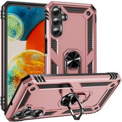 Mobigear Armor Ring Samsung Galaxy A24 Plastique rigide Coque arrière Antichoc avec bague de maintien - Rose doré