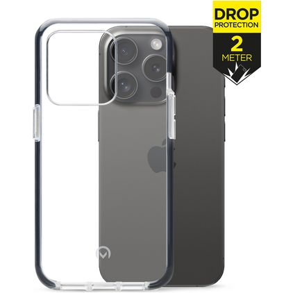 Mobilize Shatterproof Coque iPhone 15 Pro Coque arrière Rigide Anti-Chocs - Transparent / Noir