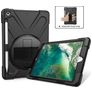 Mobigear SureGrip XGuard Coque iPad 6 (2018) Coque arrière en Plastique rigide,Silicone + Porte-crayon + Bandoulière + Support Amovible - Noir