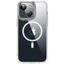 Valenta Trend iPhone 13 MagSafe Plastique rigide Coque arrière - Transparent / Blanc