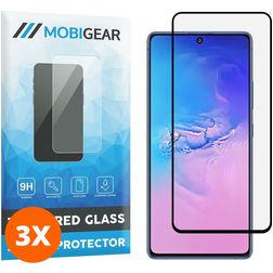 Mobigear Curved Samsung Galaxy S10 Lite Verre trempé Protection d'écran - Compatible Coque - Noir (Lot de 3)