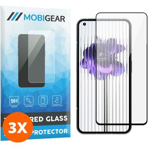 Mobigear Premium Nothing Phone (1) Verre trempé Protection d'écran - Compatible Coque - Noir (Lot de 3)