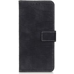 Mobigear Croco Housse Samsung Galaxy S22 Etui Porte-Monnaie - Noir
