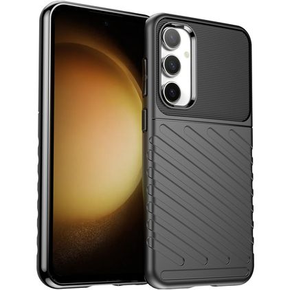 Mobigear Groove Coque Samsung Galaxy S23 FE Coque arrière en TPU Souple - Noir