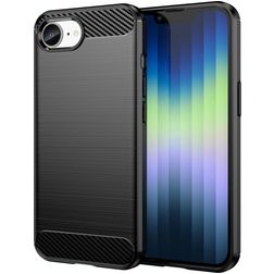Mobigear Brushed Slim Coque iPhone 16e Coque arrière en TPU Souple - Noir