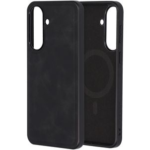 Mobiparts Classic Coque Samsung Galaxy A37 MagSafe Coque arrière en TPU,Similicuir - Graphite Black