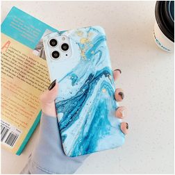 Mobigear Marble Coque iPhone 12 Pro Max Coque arrière en TPU Souple - Bleu