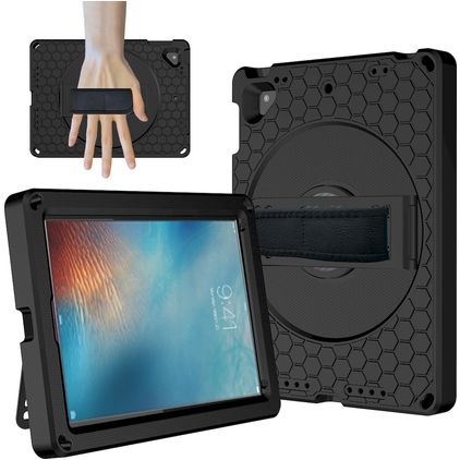 Mobigear Ruggedized Coque iPad 6 (2018) Coque arrière en EVA + Support Amovible - Noir