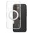 CARE by PanzerGlass Kickstand iPhone 16 Plus MagSafe Plastique rigide Coque arrière avec béquille - Transparent / Argent