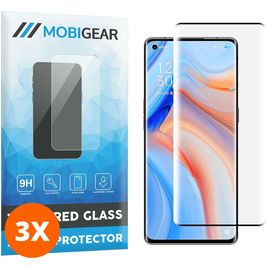 Mobigear Curved OPPO Reno 4 Pro 5G Verre trempé Protection d'écran - Compatible Coque - Noir (Lot de 3)