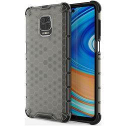 Mobigear Honeycomb Coque Xiaomi Redmi Note 9 Pro Coque arrière Rigide Anti-Chocs - Gris