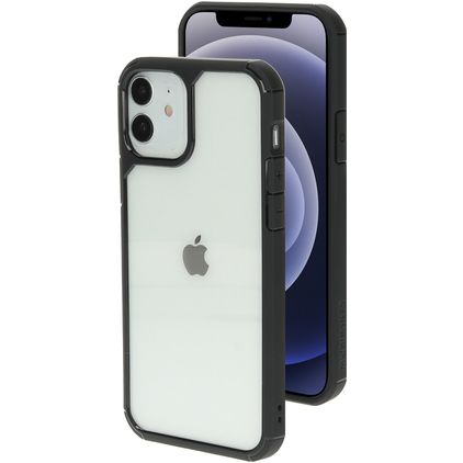 Mobiparts Rugged Clear Coque iPhone 12 Coque arrière Rigide Anti-Chocs - Transparent / Noir
