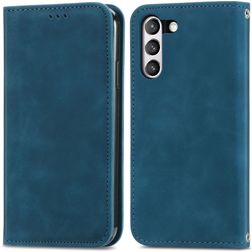 Mobigear Retro Slim Housse Samsung Galaxy S21 FE Etui Porte-Monnaie - Bleu