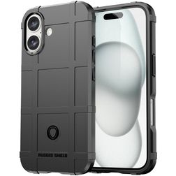 Mobigear Rugged Shield Coque iPhone 16 Coque arrière en TPU Souple Anti-Chocs - Noir